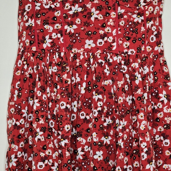 NWT Band of Gypsies red  floral print mini dress - Picture 2 of 7